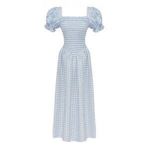 Sleeper Blue Gingham Maxi Dress